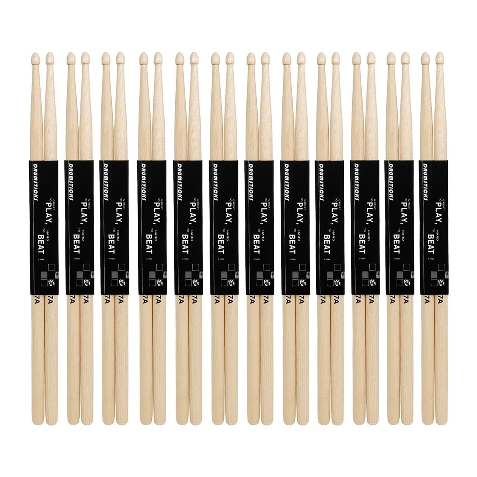 12 pares de baquetas 7A, accesorios de percusión de madera profesionales for bateristas