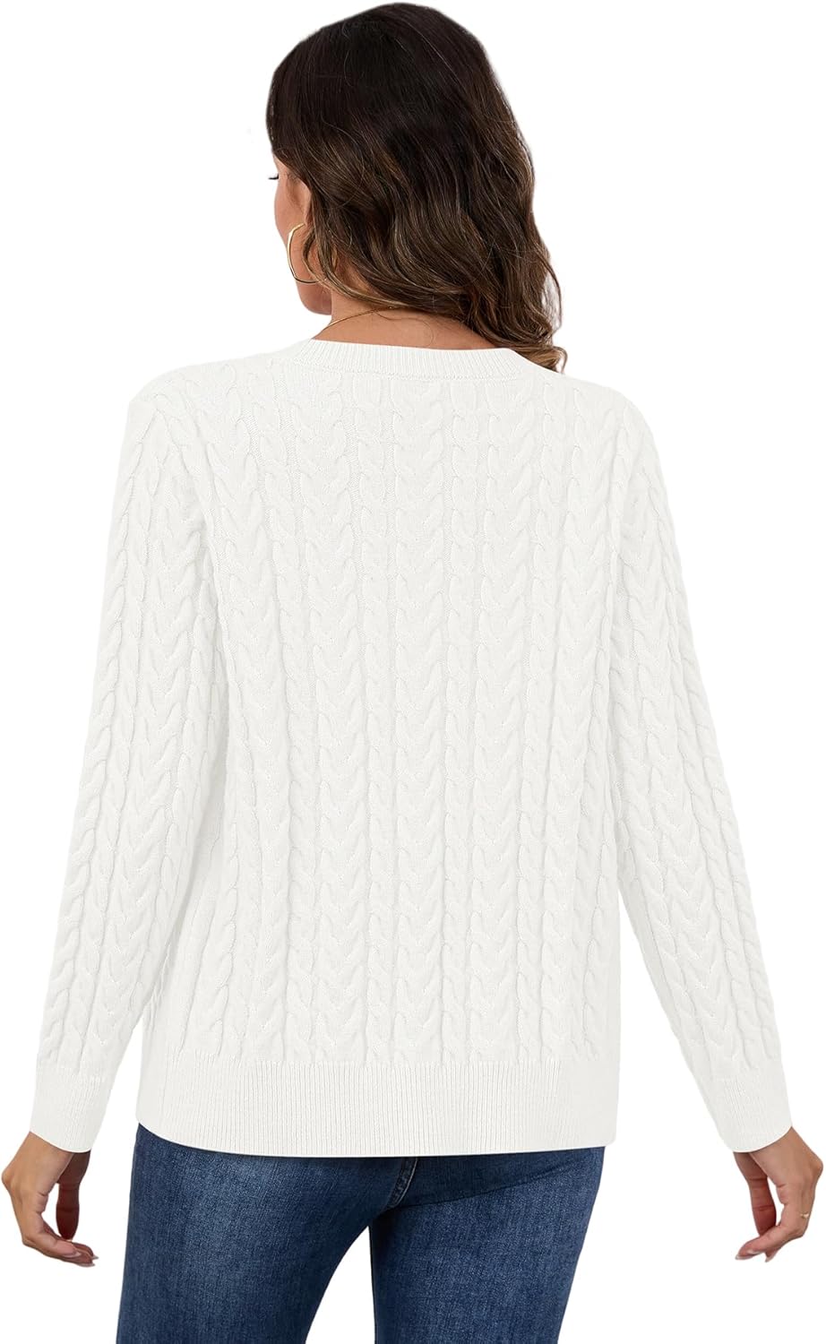 LILBETTER Womens Cable Knit Long Sleeve Crewneck Button Down Open Front Cardigan Sweater for Fall and Winter 2025 - Image 4