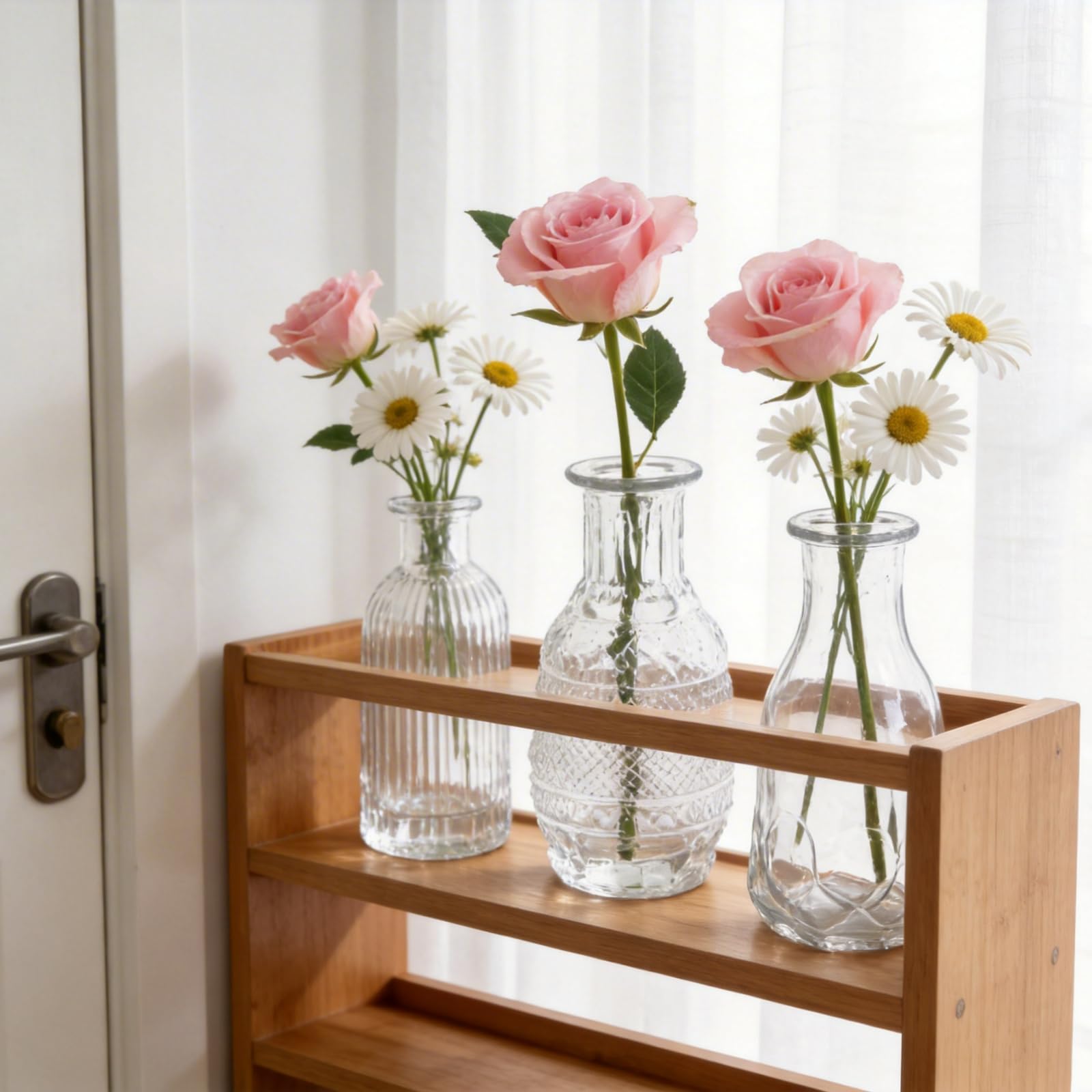 Juego de 22 jarrones pequeños de cristal transparente para decoración de mesa, bodas, hogar y fiestas