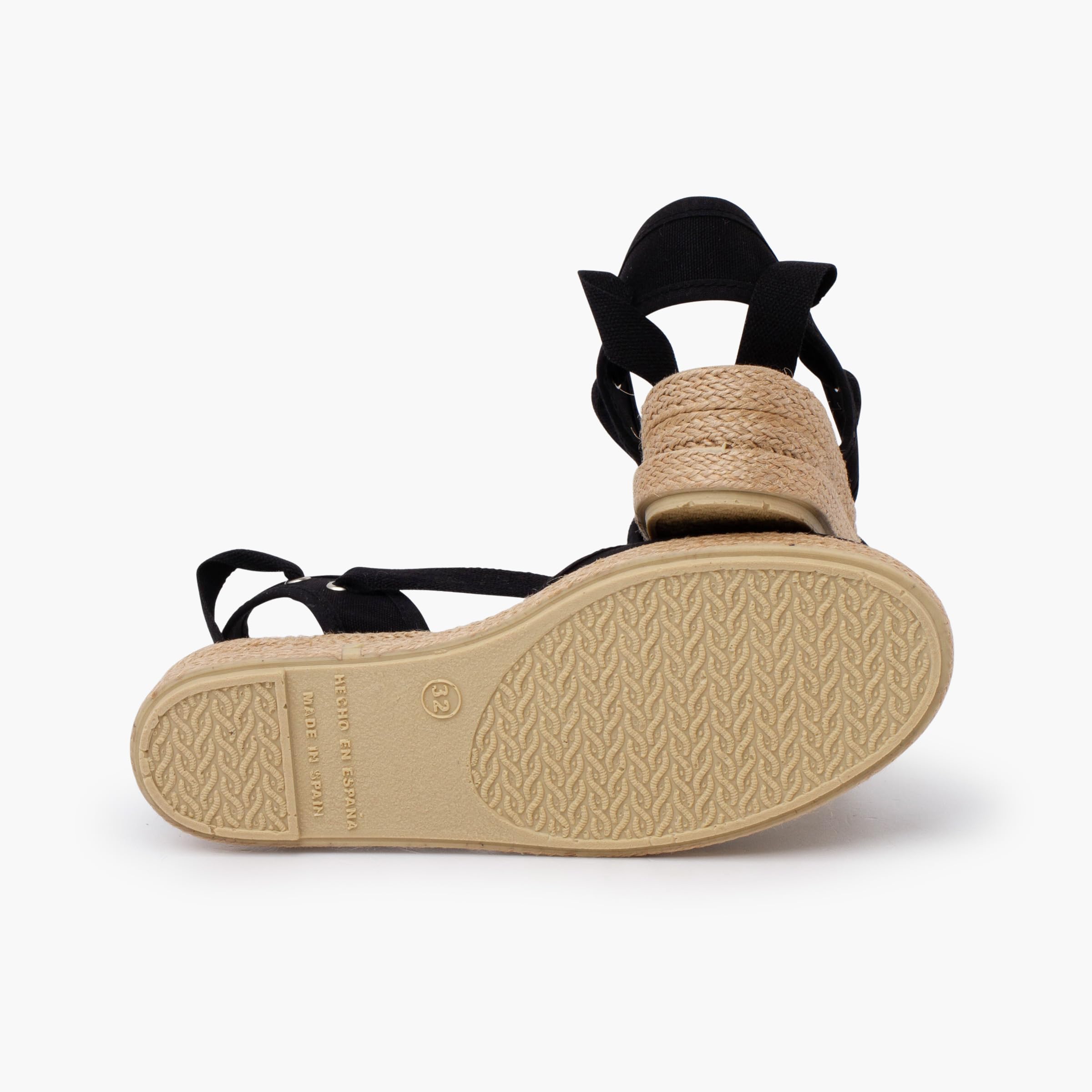 Pisamonas Espadrillas Zeppa e Nastri piqué