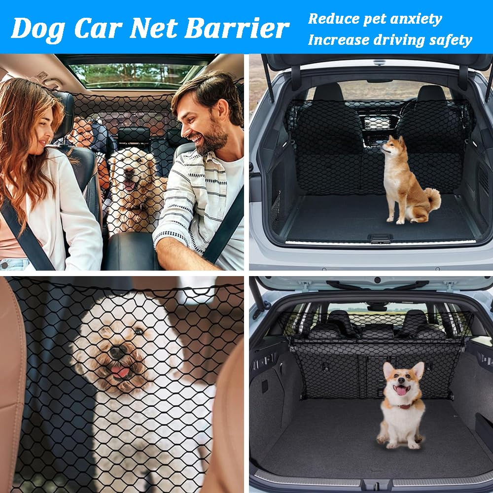 BLAFT Hundegitter Auto für VW Touran Cross Touran 2003-2015 2016-2025 2026+, Doppelschicht Haltbar Trennnetz Auto Hundeschutzgitter für Kofferraum Rücksitz Reisen