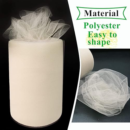 Miniatura 220 de Rollos de tela de tul rojo de 6 pulgadas por 100 yardas (300 pies), carrete de tela, cinta de tul para envoltura de regalos de Navidad, lazo de tutú