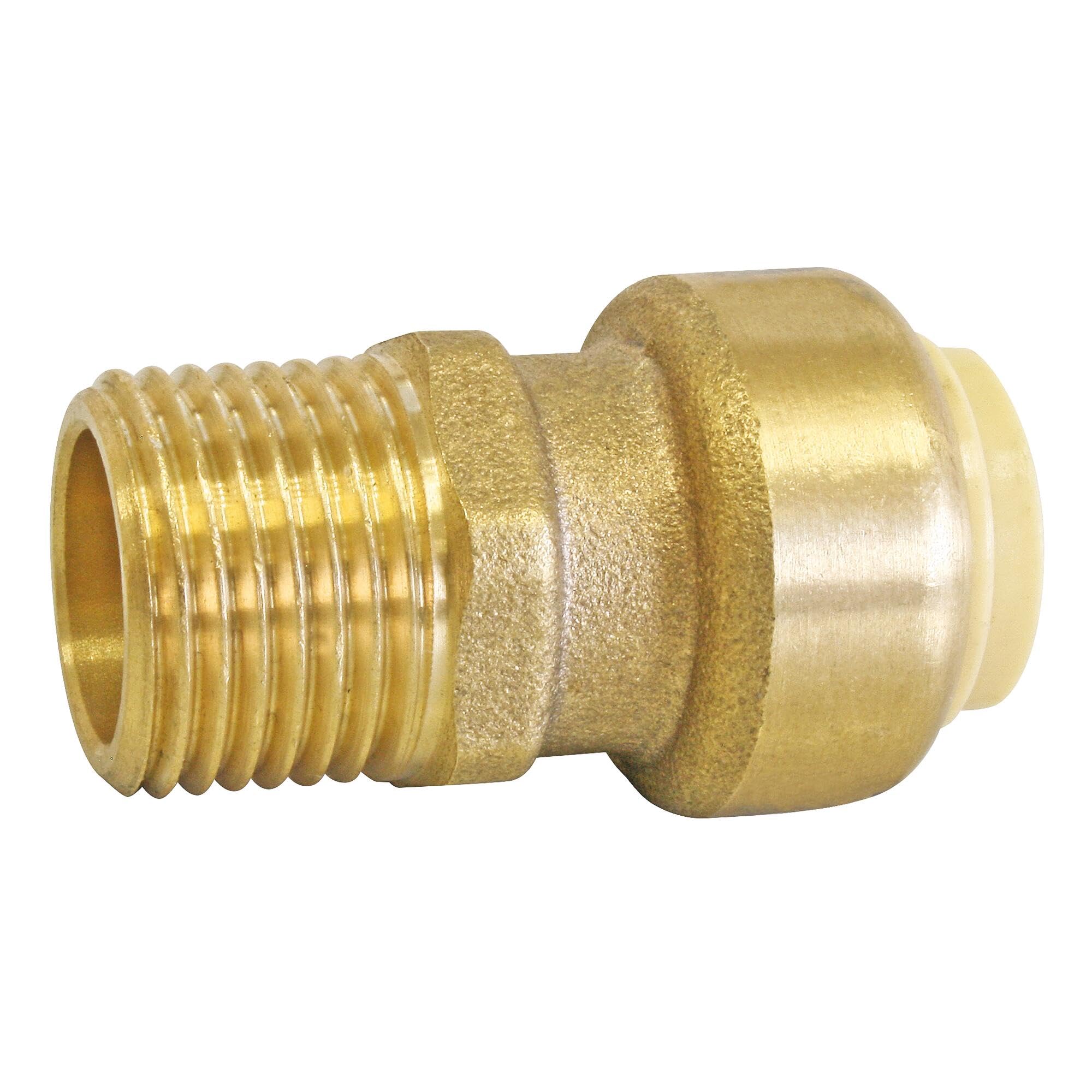 SOMATHERM FOR YOU, Raccord laiton à clipser pour tubes cuivre, PER ou multicouche Ø14 mm, mâle 15/​21, montage rapide et étanche, idéal pour plomberie et chauffage, pression max 4 bars