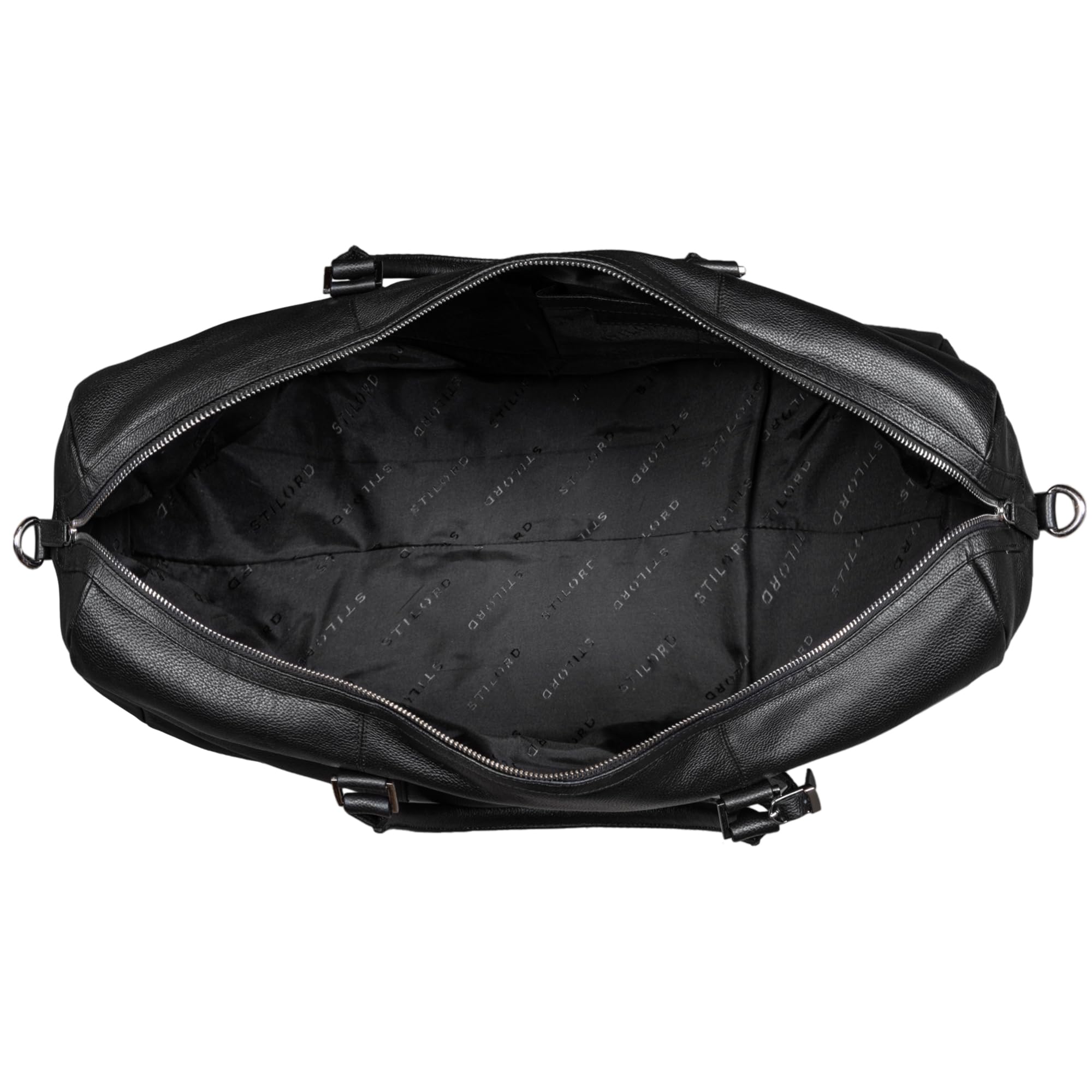 STILORD Herkules Premium Leder-Reisetasche für Herren & Damen Weekender Echtleder - Wochenendtasche zum Umhängen Reise Duffel Bag Handgepäck Flugzeug wasserdicht groß Farbe:schwarz