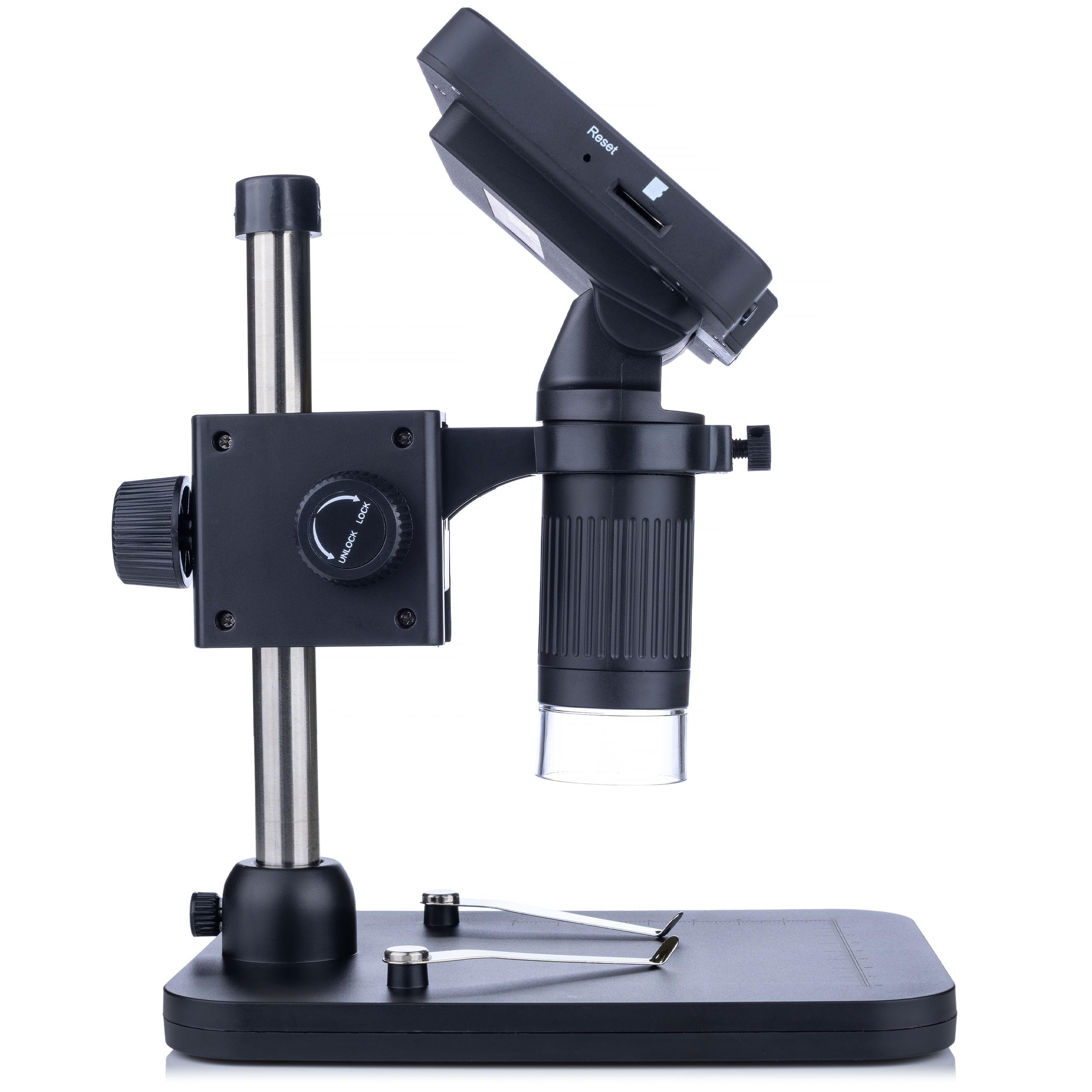 Rosfix Microscopio Digitale LP043-Z01C – Display LCD 4,3", Zoom Digitale, 8 LED Regolabili, 12MP, USB-C | Analisi Elettronica, Biologia, Gioielli | Microscopio Portatile