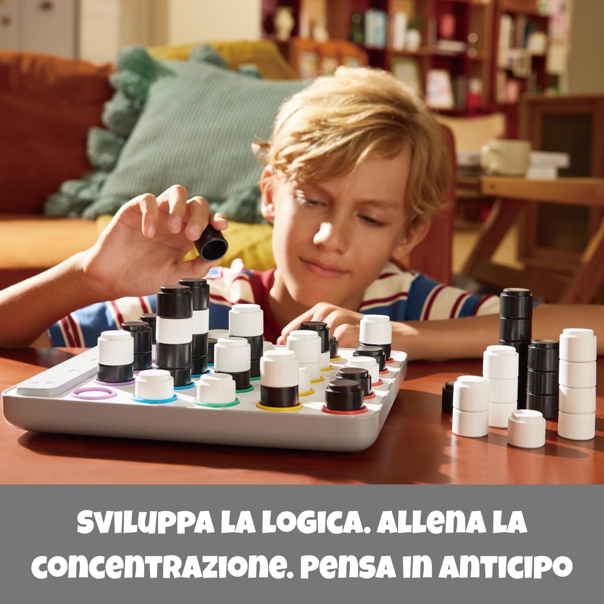 GiiKER Smart Four, gioco 3D AI Four in a Row, giochi da tavolo strategici con arbitro integrato per 1-2 giocatori, giochi da viaggio per bambini e famiglie, regali per le feste