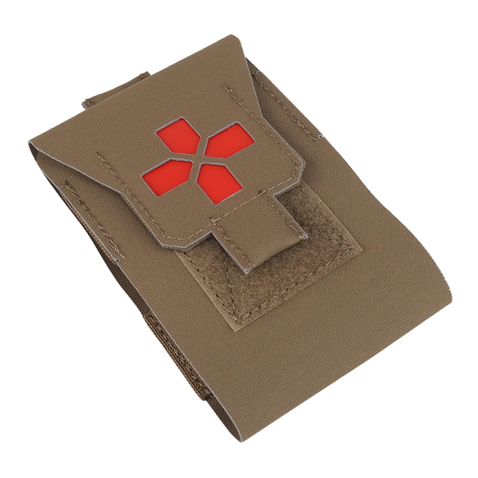 Airsoft Compact Empty EDC First Aid, Mini IFAK Micro Trauma Pouch, Organizer for Outdoor Sport Hunting(Brown)