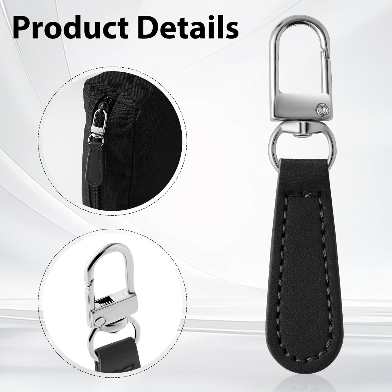 Deoward Zipper Pull Replacement Leather Handle Detachable Zipper Repair Tab for Luggage, Backpacks, Suitcases, Jackets, Purses, Handbags (8 PCS) - Image 2