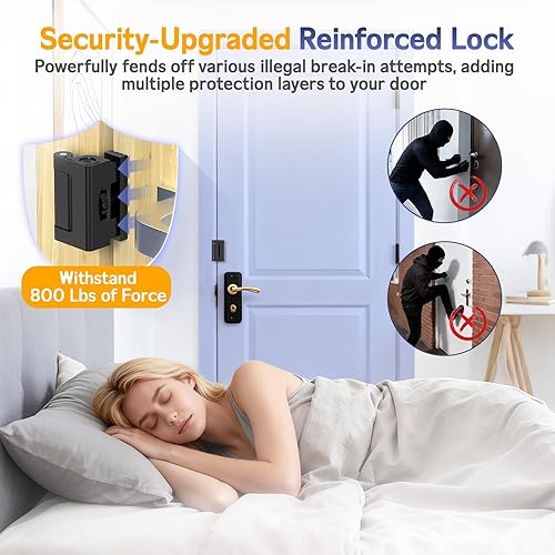 Miniatura 6 de Cerradura de refuerzo de puerta de seguridad para el hogar, pestillo de seguridad montado a tornillo, tapón interior para puerta delantera oscilante