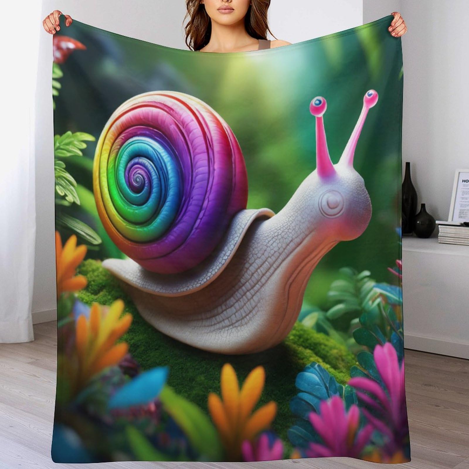 Manta de caracol mullida ligera manta de franela suave para sofa o cama de niños