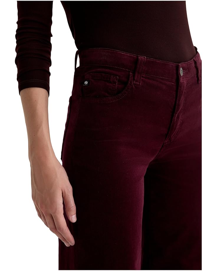 AG Jeans Saige Mid Rise Wide Leg Crop In Winery - #4 of 5