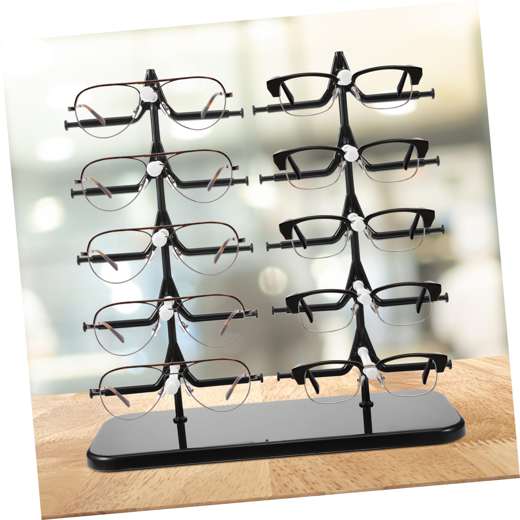 OUNONA 4piezas Soporte De Exhibición De Gafas Organizador De Escritorio Desmontable para Estante Doble para Gafas Ópticas Sol para Tiendas y Personal