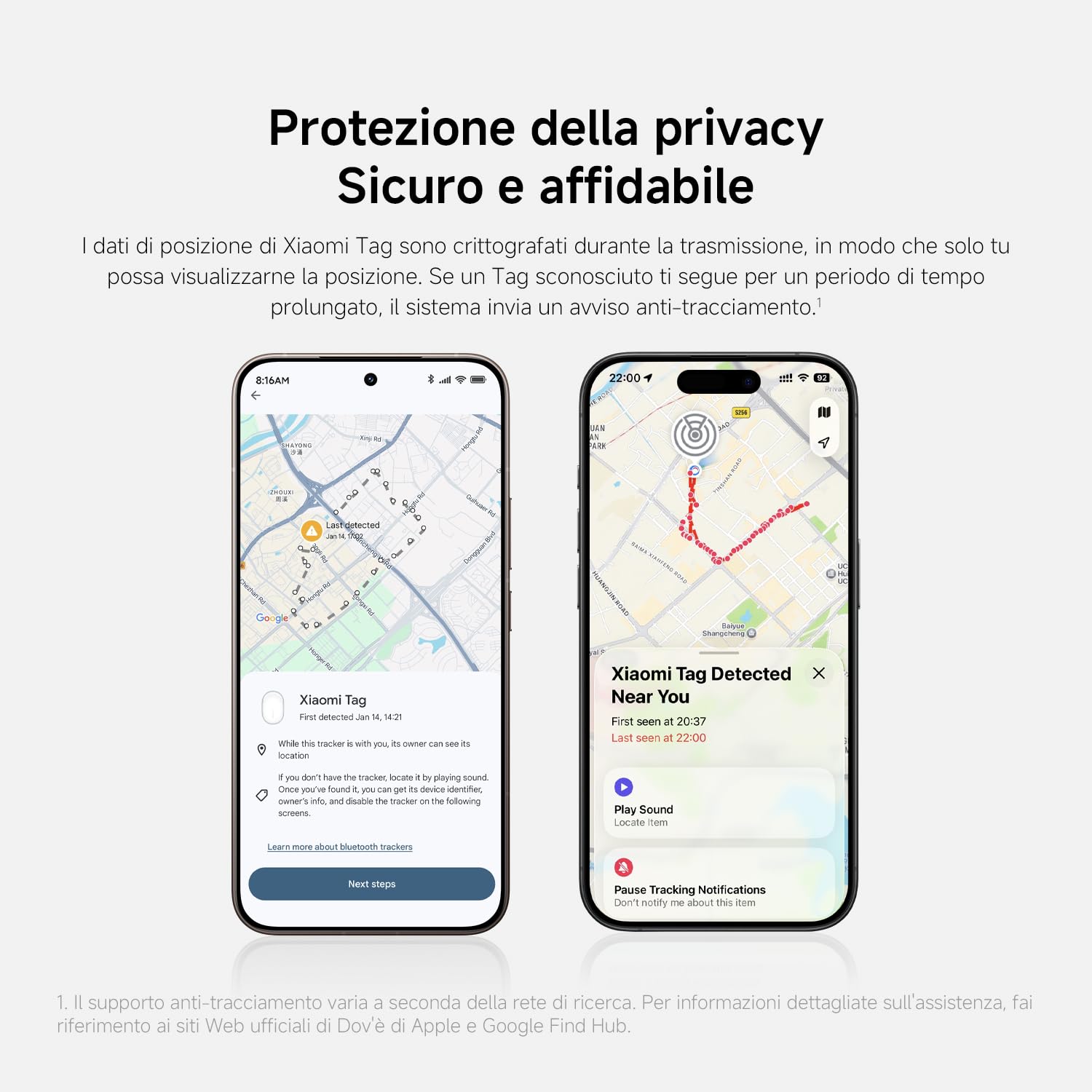 Xiaomi Smart Tag compatibile con Apple Find My e Google Android Find Hub, localizzatore, localizzatore per bagagli/borse/valigie/portafogli/animali domestici, IP67, autonomia >1 anno, confezione da 1