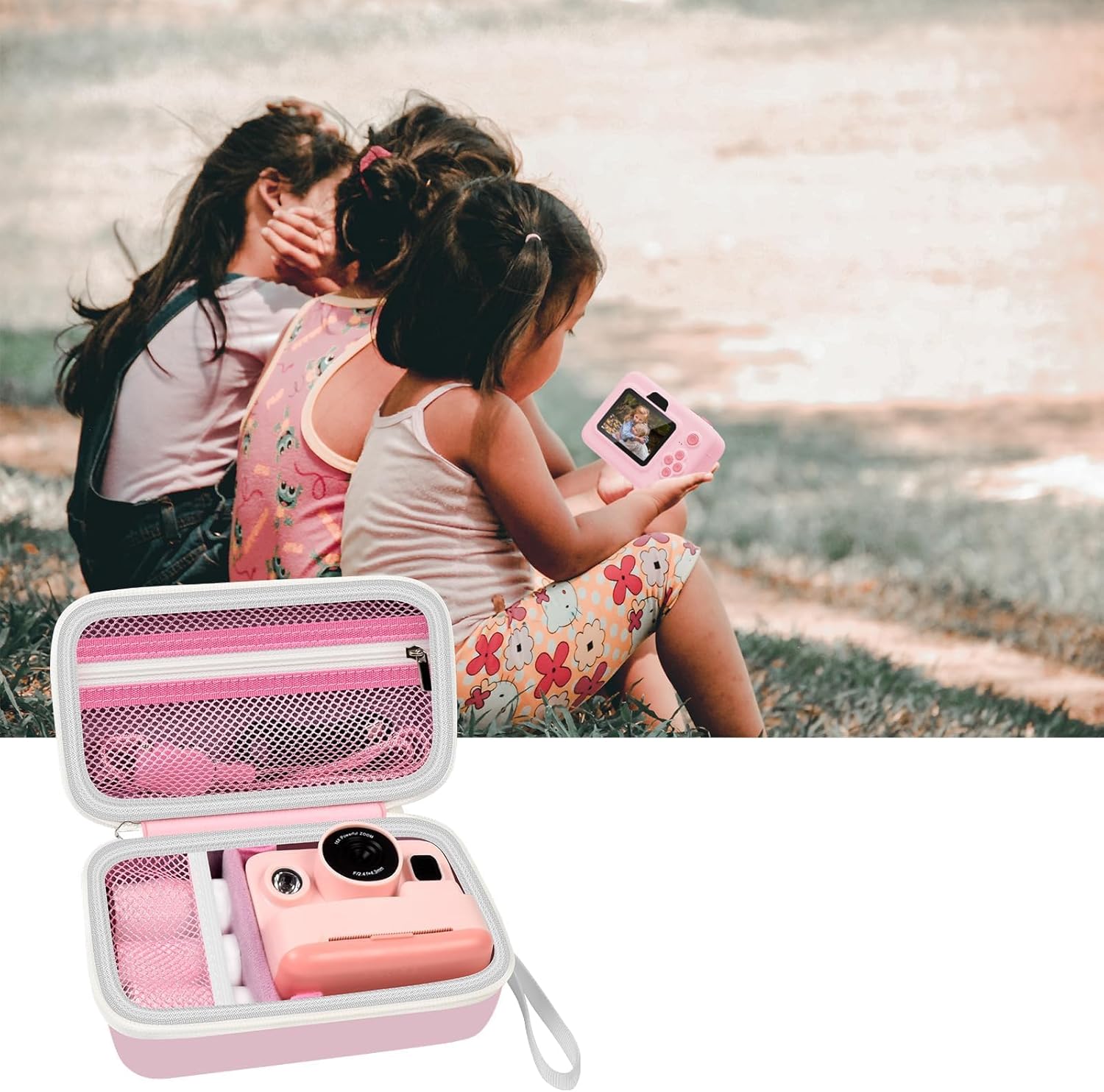Case Compatible with DYLANTO for ESOXOFFORE for ETIKEZ for YTETCN for DUDUDRAGON Instant Print Camera, Kids Camera Storage for Accessories (Box Only) (Single Case, Pink) - Image 6
