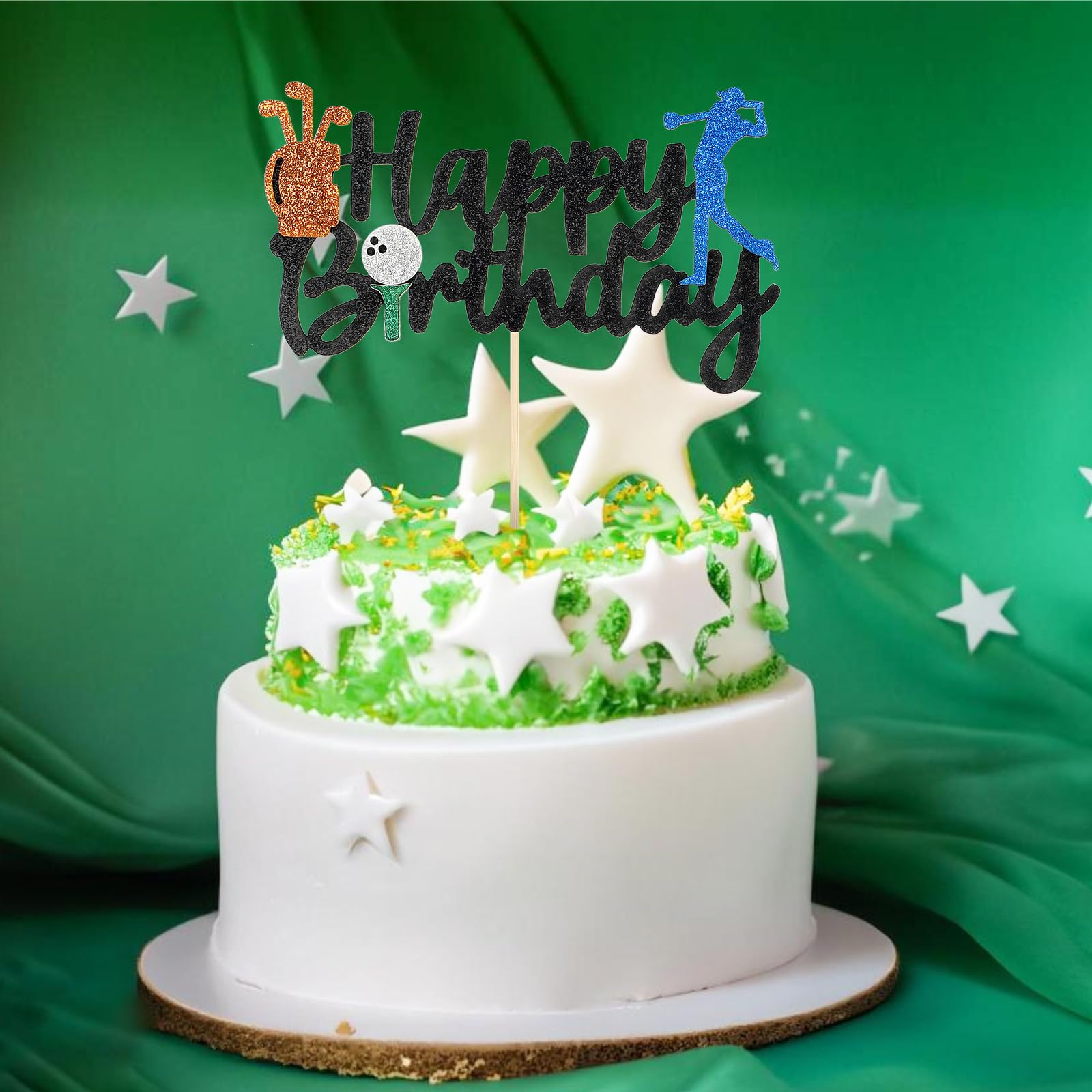 Decorazione per torta da golf, decorazione per feste di compleanno, targhetta per torta di compleanno, decorazione per torta per uomini, decorazione a tema sportivo con giocatore di golf, accessori