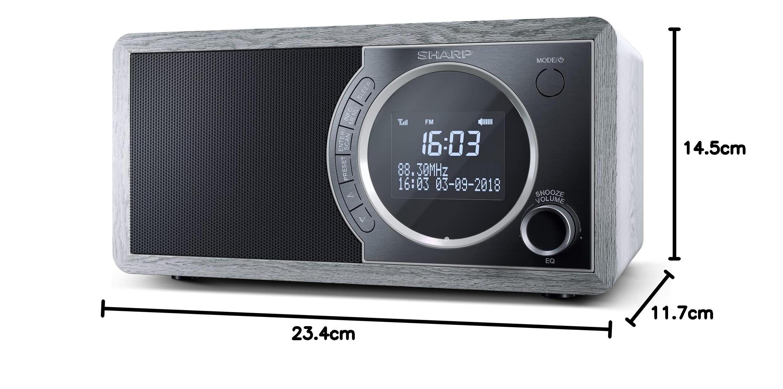 Radio Digitale Sharp DR-450 - Bluetooth, DAB+ E FM Con Sveglia - Design In Acciaio Inox - Foto 8