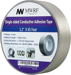 MWRF Source Conductive Cloth Fabric Adhesive Faraday Tape ; Rf Signal Blocking; EMI Shielding; RFID Signal Blocking 1.2-Inch X 65Ft