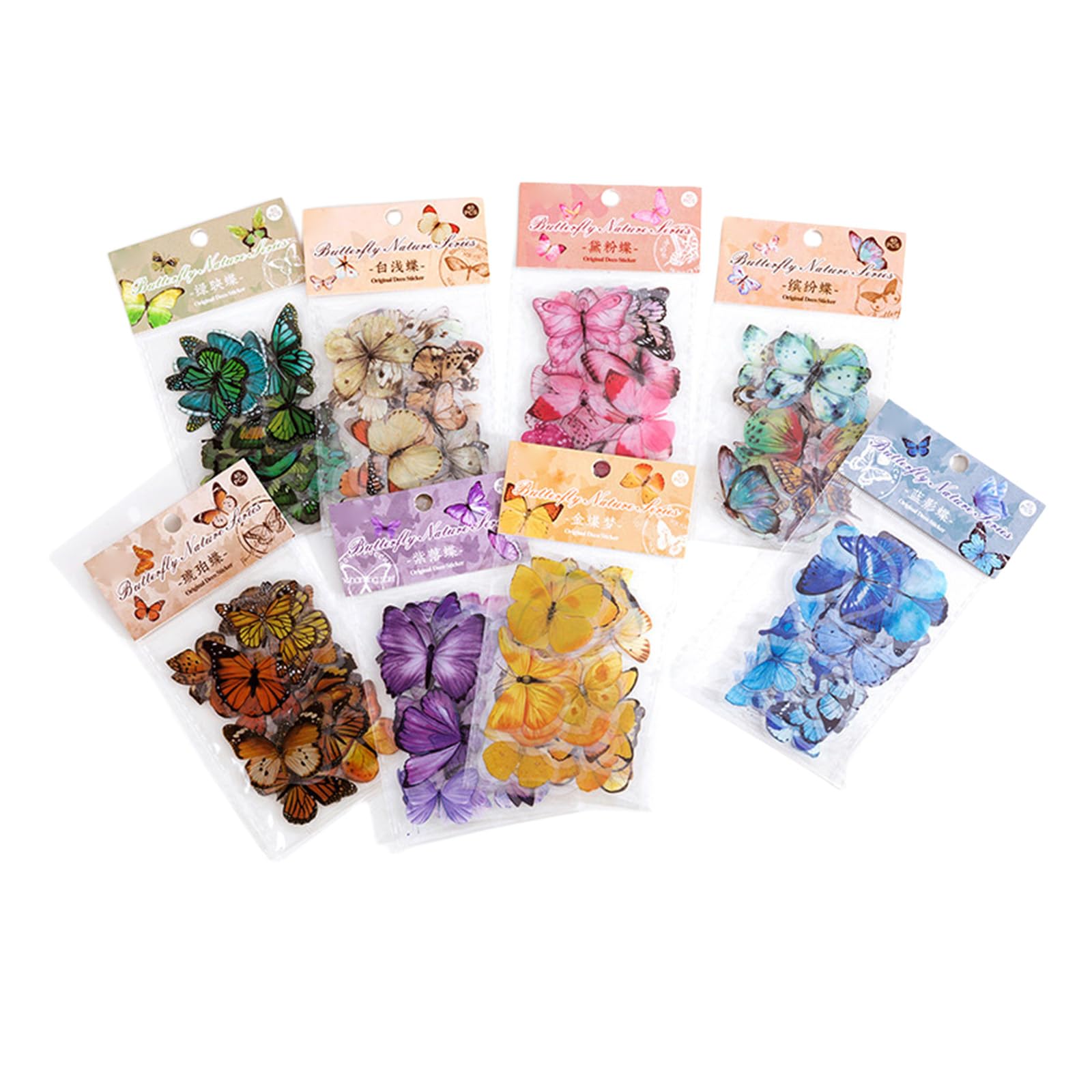 320Pcs Buttery Theme Sticker Waterproof PET Sticker for Scrapbook Journal Notebook Diaries Phone Cover Laptop Snowboard Small Butterfly for Scrapbooking Phone Laptop