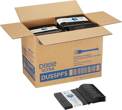 Dixie Ultra DUSSPF5 Polypropylene Fork Set, Black, 960/Carton