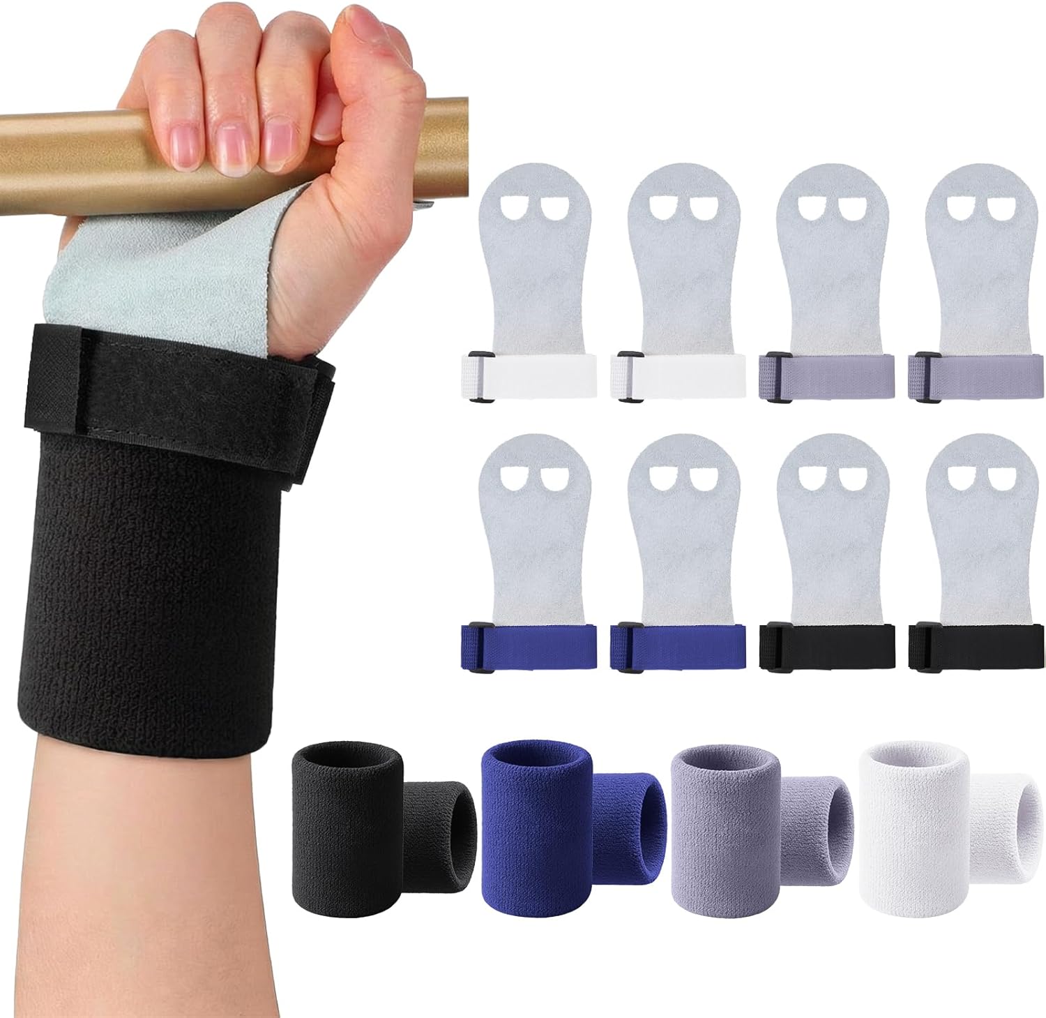 Soulchen Gymnastics Grips for Girls Gymnastic Hand Grips Wristbands Gloves Gymnastic Bar Palm Protection Equipment Sports Accessories for Workout Exercise