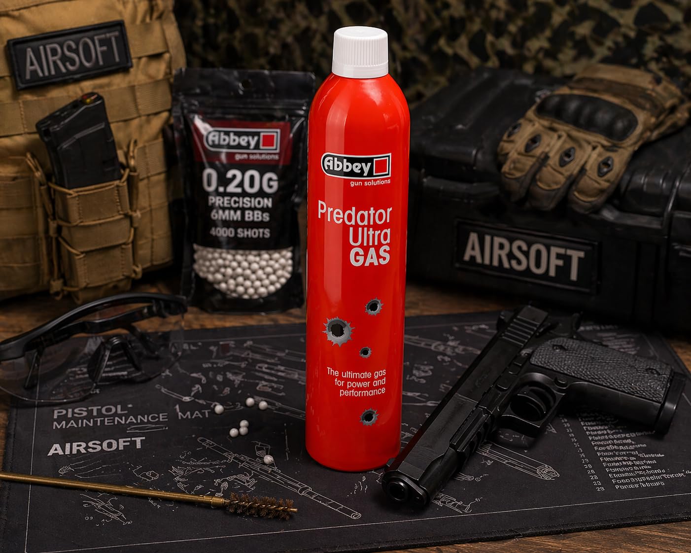 Abbey Predator Ultra Green Gas 700ml Recarga GBB Pistola Lubricante Silicona Mantenimiento Réplica