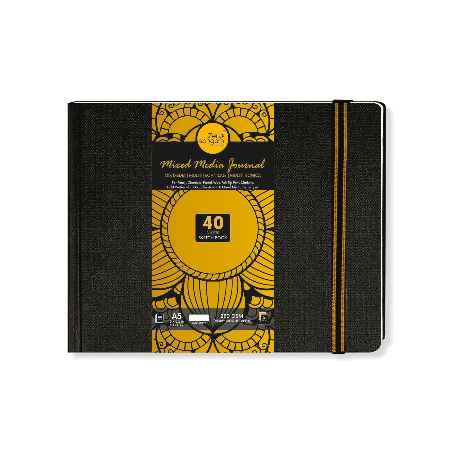 Amazon.com: Zen Sangam Stitched HardBound Artists' Sketch Book-A5