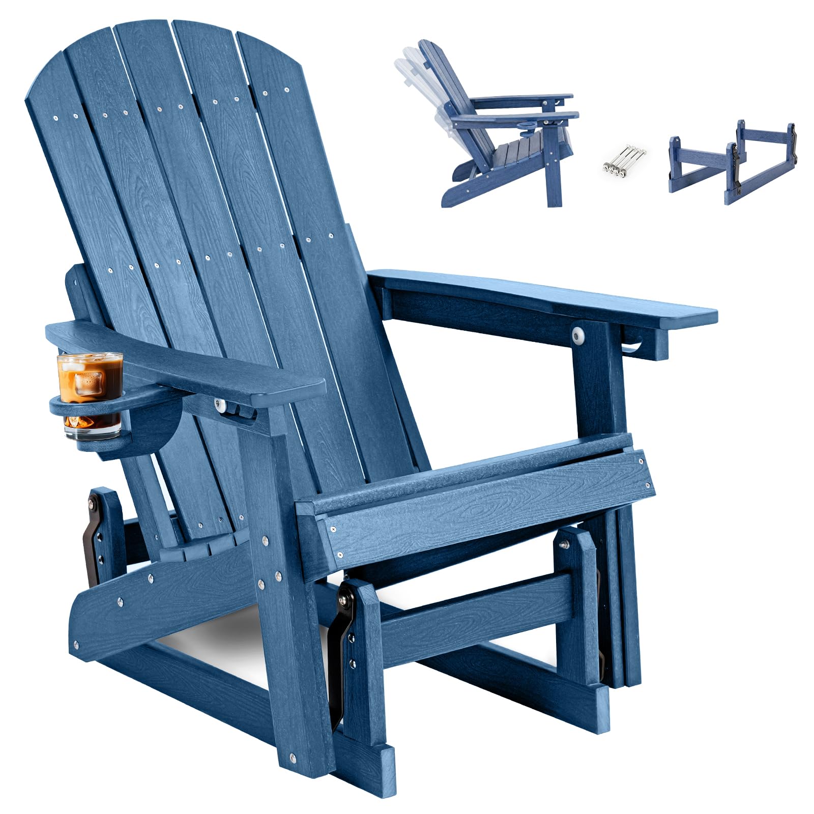 Amazon.com : Kibaso Adjustable Adirondack Chair with Cup Holder