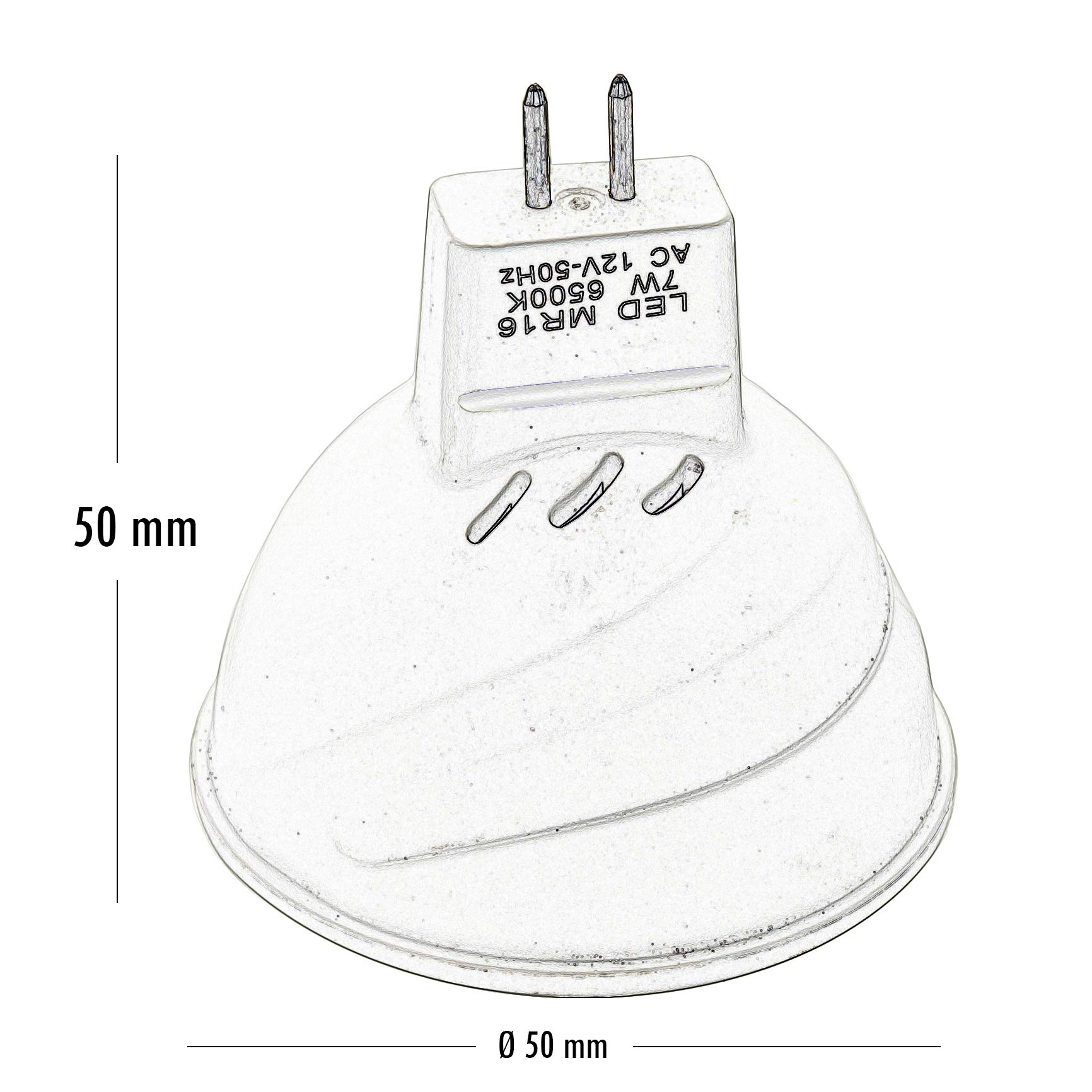 Planetitaly MR16 Spot LED encastrable IP65, éclairage pour cabine de douche, lumière pour salle de bain, hammam, 12 V, 7 W Bianco naturale Silver Spazzolato