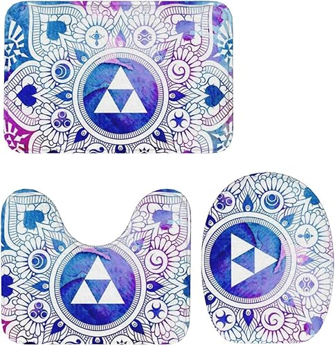 Juego de 3 alfombrillas de baño de espuma viscoelástica, juego de alfombras y tapetes de baño suaves, antideslizantes, de secado rápido, lavables,