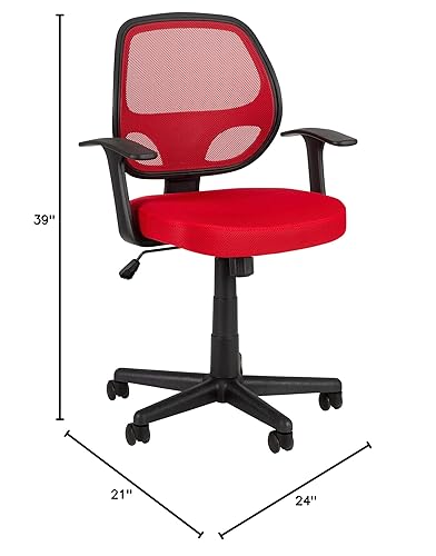 Miniatura 2 de Norwood Commercial Furniture Silla de trabajo de escritorio con respaldo medio de malla con inclinación y brazos para el hogar, oficina, aula,