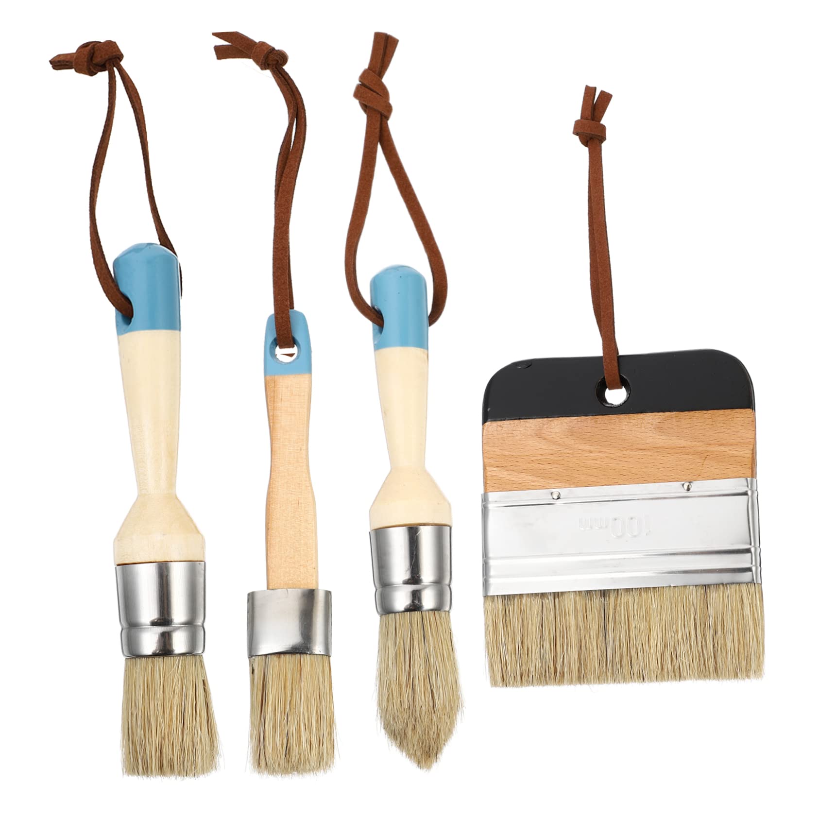 Housoutil Pinceles para Pintura al Óleo Mango de Madera y Cerdas Flexibles Juego de 4 Fácil de Sujetar Adecuado para Pintar y Decorar Superficies