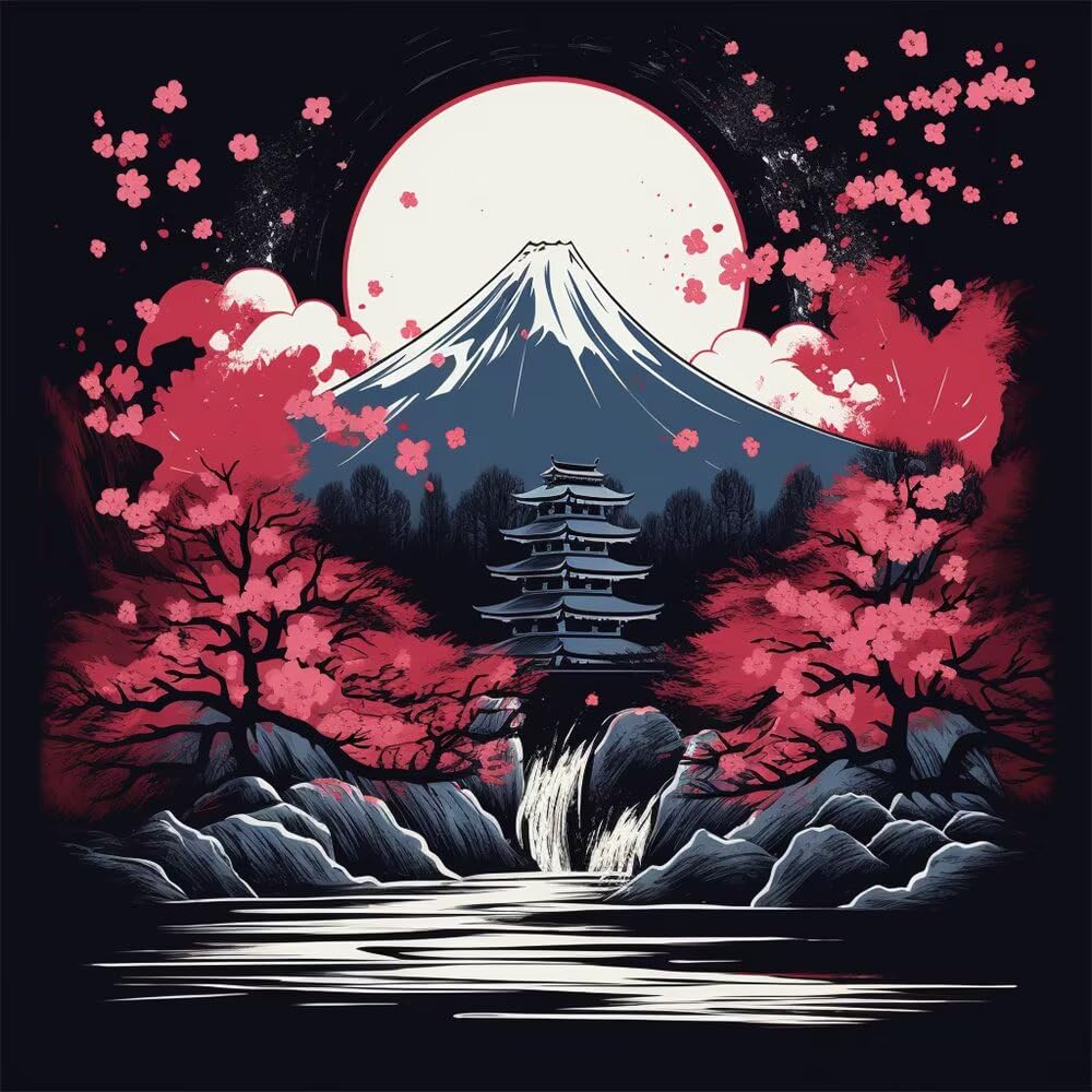 Diamond Painting Erwachsene Berg Fuji, 5D Diamant Painting Bilder -L51