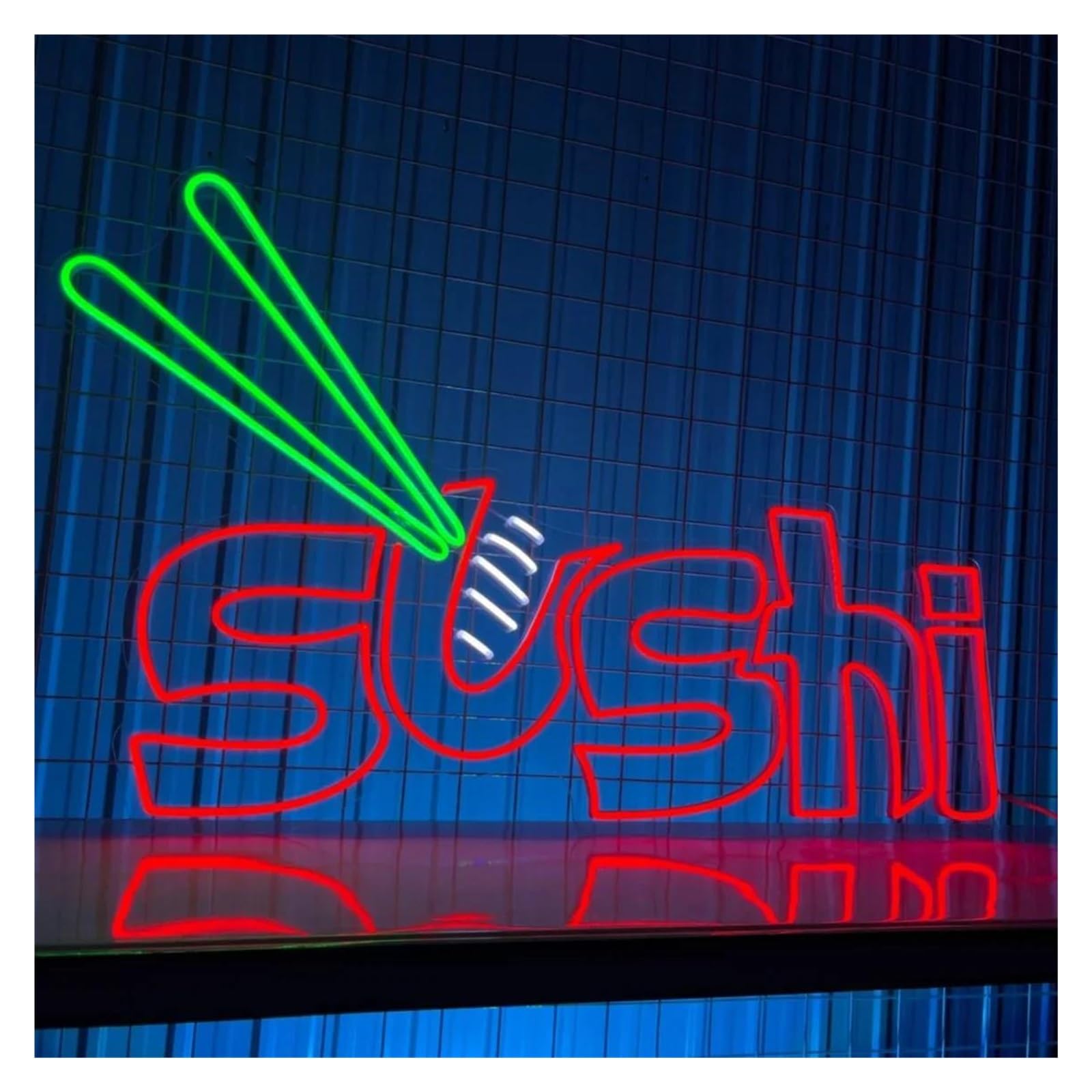 Shouxi One Color Sign Lamp Sushi Sushi Neon Light, Restaurant Wall Decor Usb Powered Business Sign Adjustable Brightness 40Cm