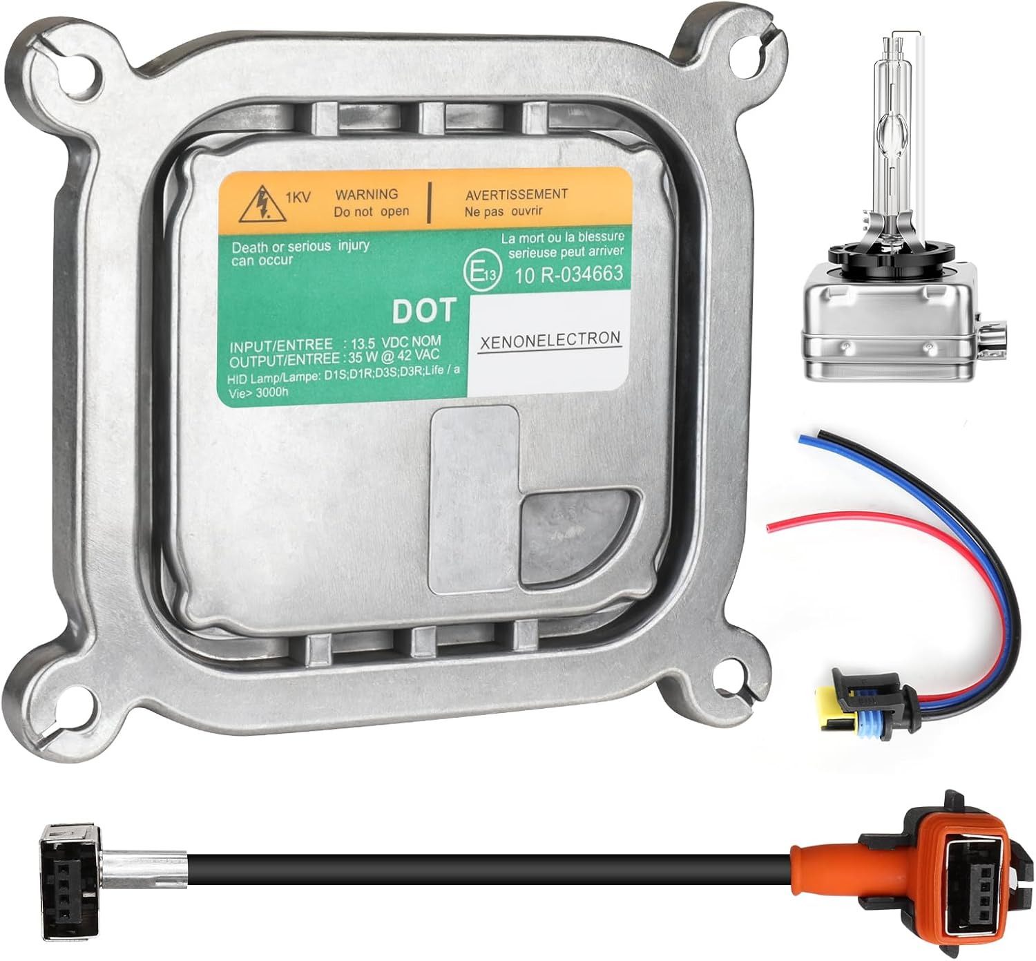 Xenon Headlight Ballast Control Unit Module 8A5Z-13C170-A for Ford Mustang Edge Escape Explorer F150 Flex Taurus 2010-2019 Xenon HID Ballast w/Igniter & D3S Bulb,Replaces DL3Z-13C170-A 8A5Z13C170A