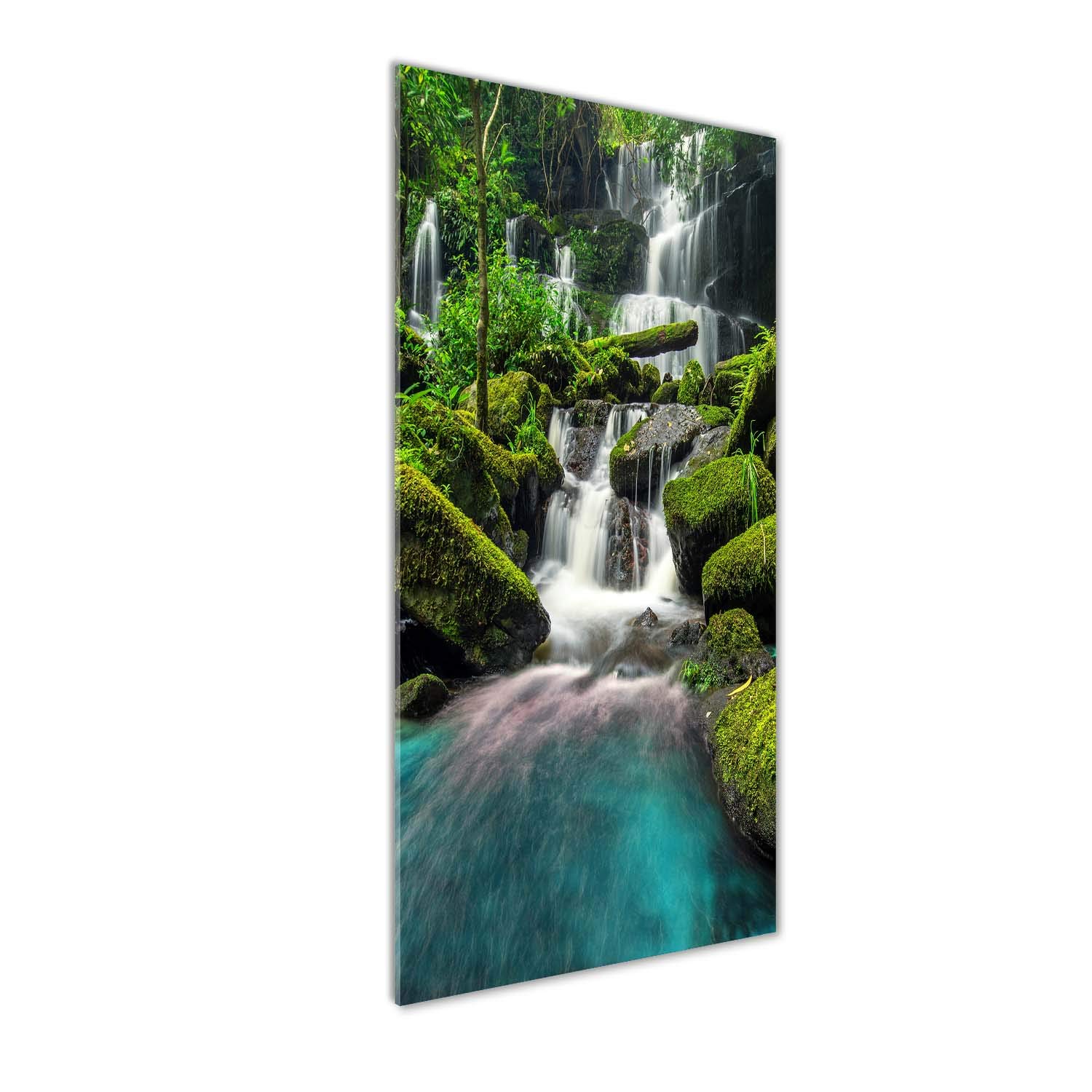 Image sur verre acrylique Tulup 50x125 - Décoration murale premium paysage cascade