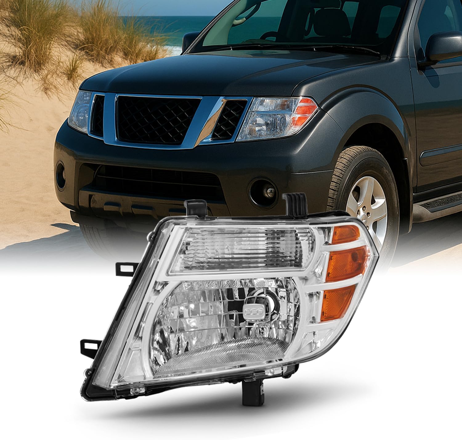 AKKON - For 08 09 10 11 12 Pathfinder SUV Halogen Type Headlights Front Lamps Direct Replacement Left + Right Pair