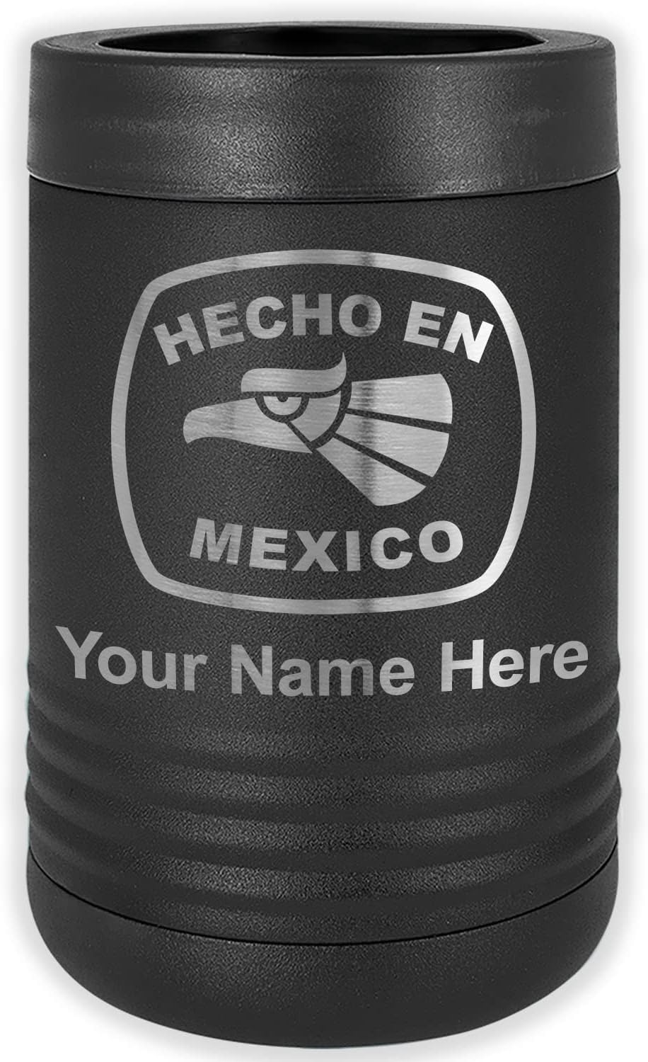 LaserGram Personalized 12 oz. Stainless Steel Can & Bottle Insulator, Hecho en Mexico – Keeps Drinks Cold Longer (Gray)