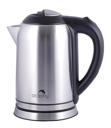 Dolphy 1.0 Liter Electric Kettle - 304 Stainless Steel + ABS Cordless Tea Kettle 1000W