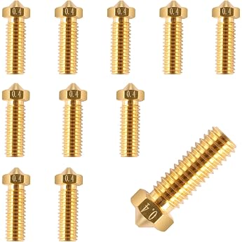10 pcs Brass Nozzle 3 D Printer Parts 3 D Printer D Se 04 mm Brass D Sen Nozzle Extruder Printing Head for Volcano Anycubic Vyper Kobra Max Artillery Phaetus Rapido Nozzle Printer