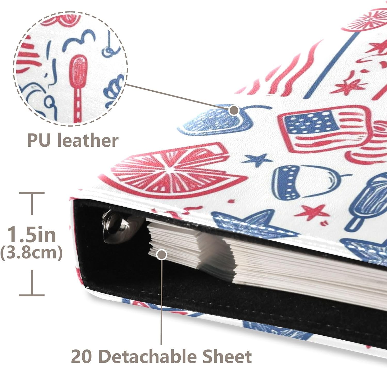 JIPONI National Flags Design Large Photo Album, DIY Leather Cover Scrapbook Albums for 4x6 5x7 6x8 Pictures, Self Adhesive Memory Book for Wedding, Baby, Family