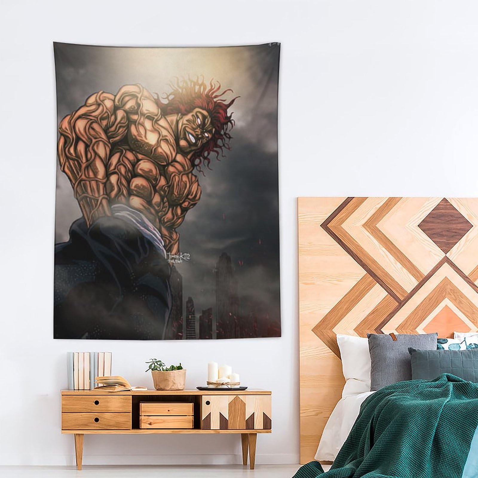 Amazon.co.jp: 範馬 刃牙 格闘 範馬勇次郎 タペストリー 壁掛け 人気