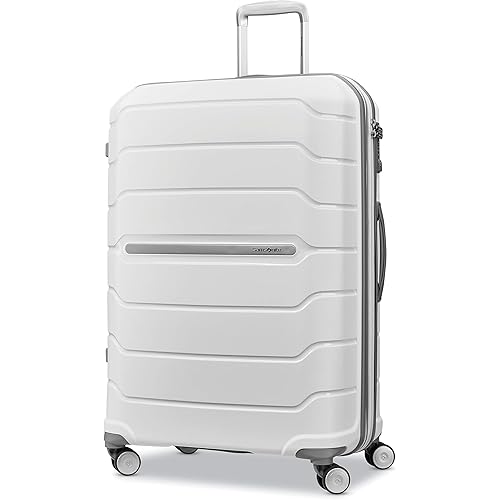 Samsonite Freeform 28-Inch Large Luggage with Dual 360° Spinner Wheels - Checked Suitcase - TSA Lock, Airline-Approved - Lightweight Durable Polypropylene Expandable Hardshell - White