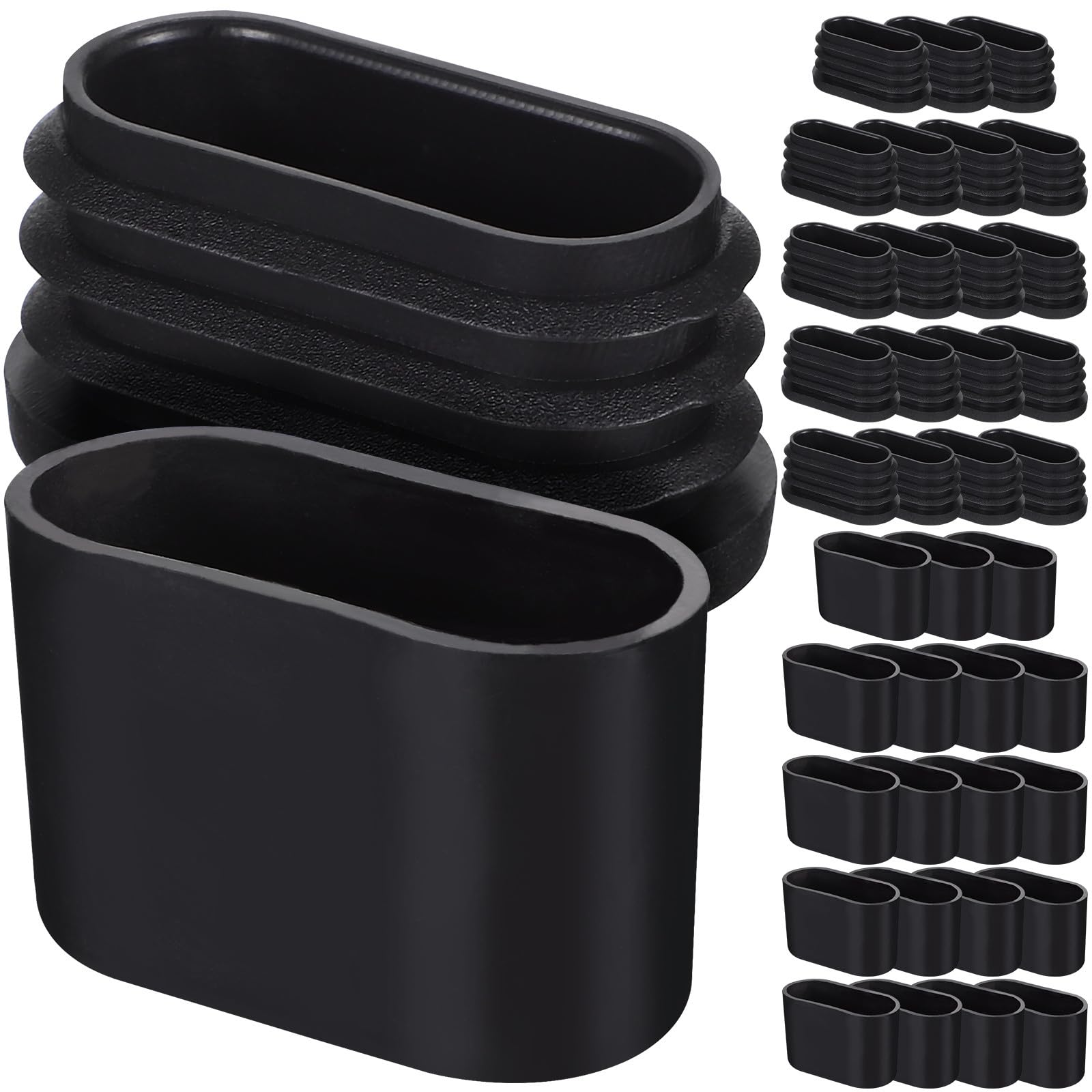 Tapas ovaladas para patas de silla y mesa plásticas, fundas protectoras de muebles, 40X20 MM