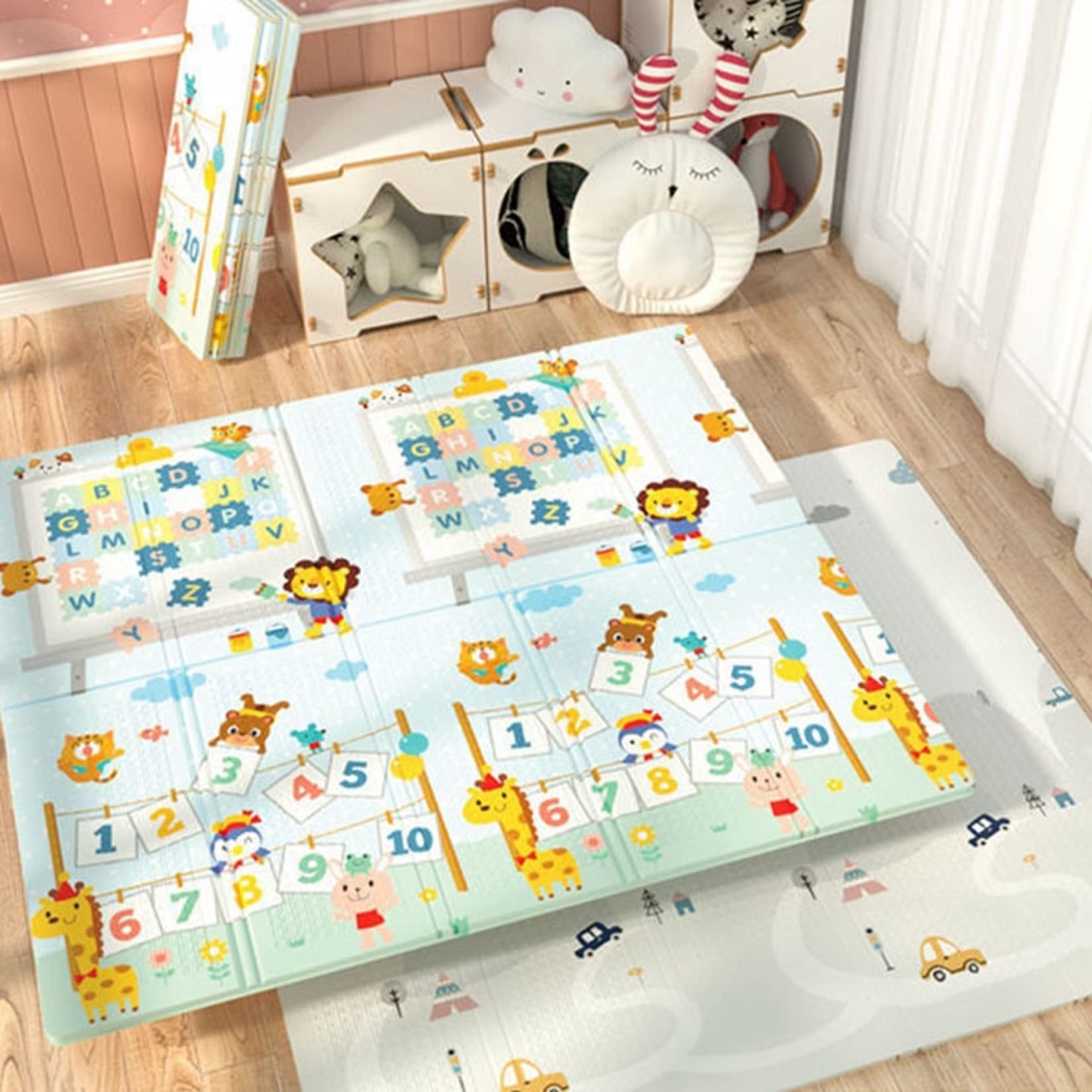 Amazon.co.jp: プレイマット 160*180*1.5cm 子供 薄手 遊びな 学べる 