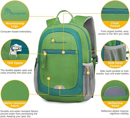 Miniatura 5 de MOUNTAINTOP Mochila infantil para niños y niñas, bolsa de jardín de infantes preescolar