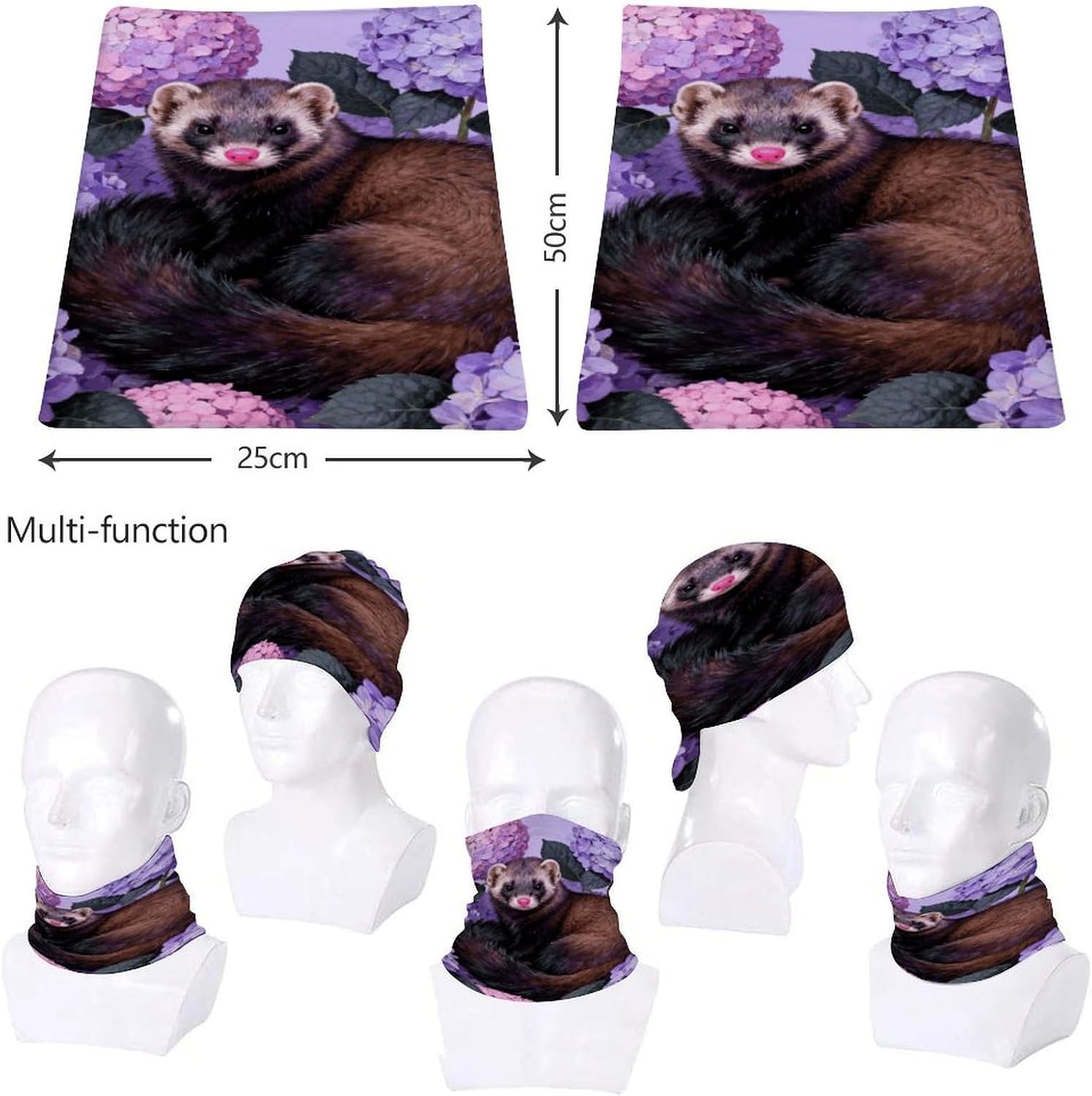 Sun UV Protection Neck Gaiter Upf 50+ Balaclava Ski Sable in Hydrangea Bush Face Mask Summer Face Cover Scarf Breathable Bandana for Fishing Hunting Kayaking Hiking Cycling Outdoor Activities