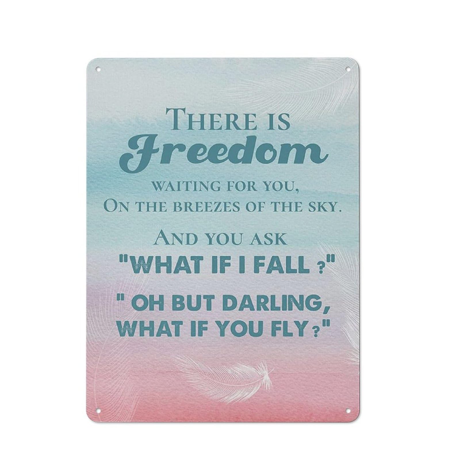 Rustic Metal Tin Sign, Classic Literary Quote Wall Art, Elegant Saying Printed Painting, Nice Gift and Decor for Classroom Home Space, 12x8 Inch