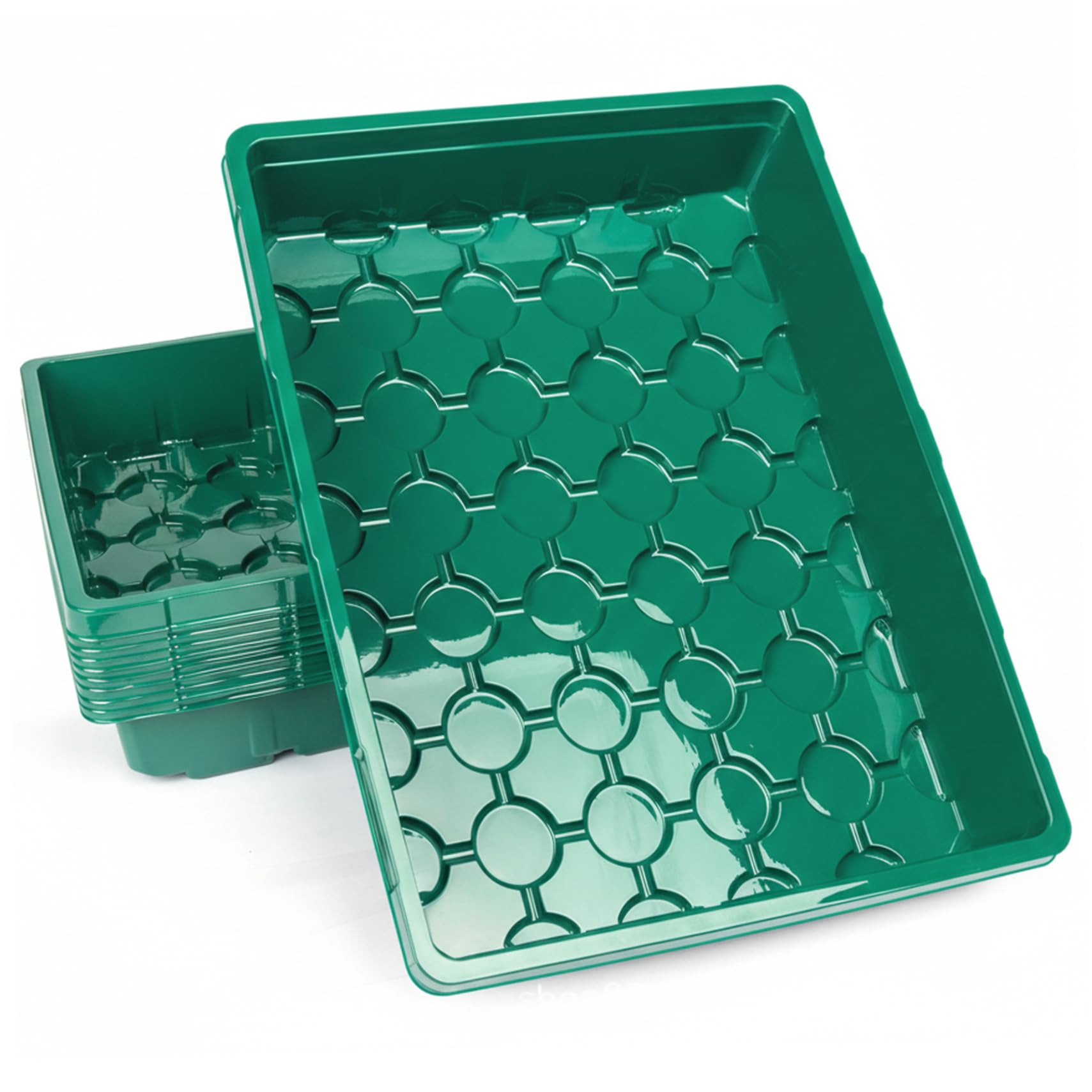 DAGLLGEW Plant Starter Trays 10PCS 10.6x14.2x2.6 Inch Seed Starting Trays Reusable Plastic Plant Tray for Seed Starting, Growing Microgreens, Indoor Gardening, No Drain Holes Starter Tray
