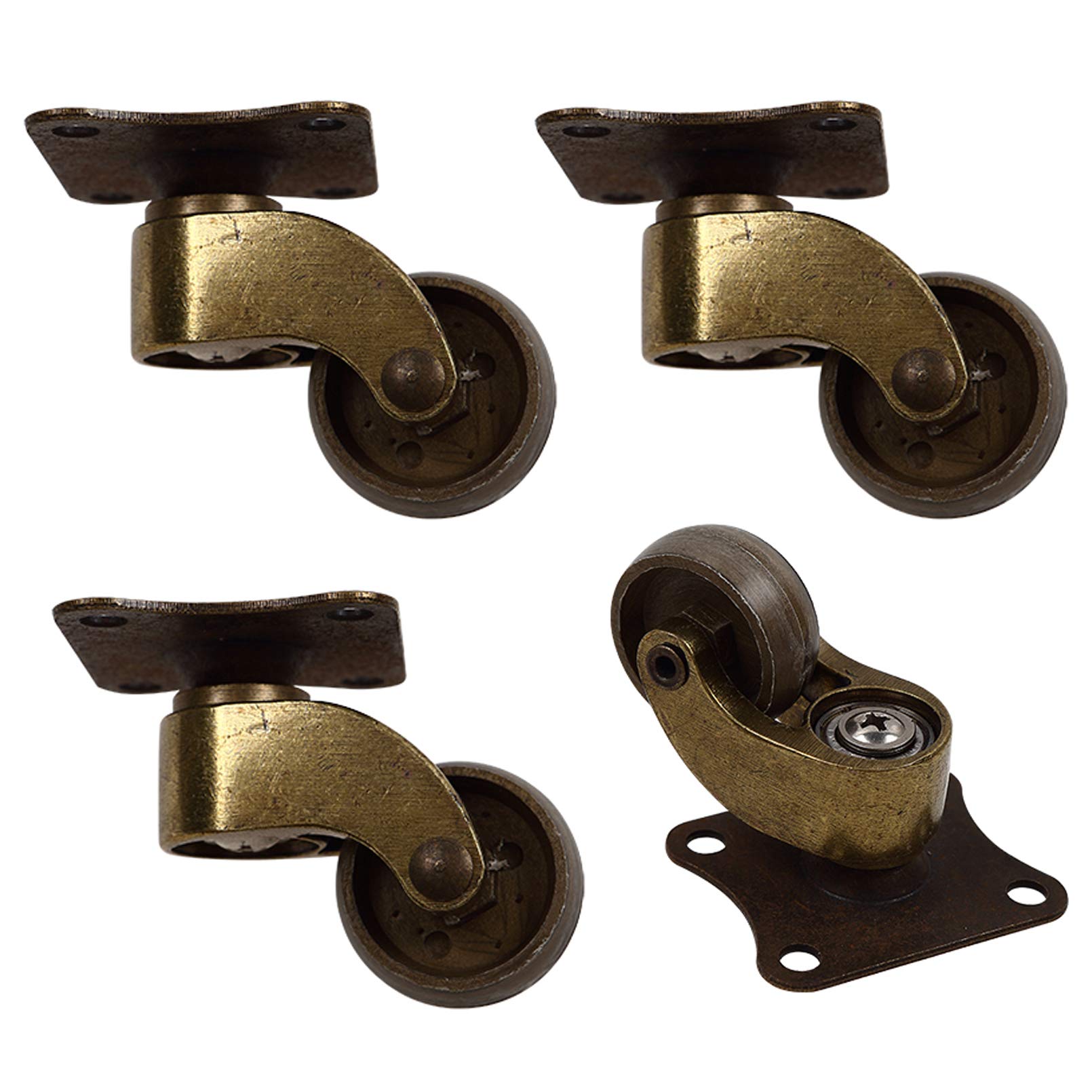 Roulettes de meuble robustes lot de 4 alliage de zinc pivotant 360 degrés 200kg