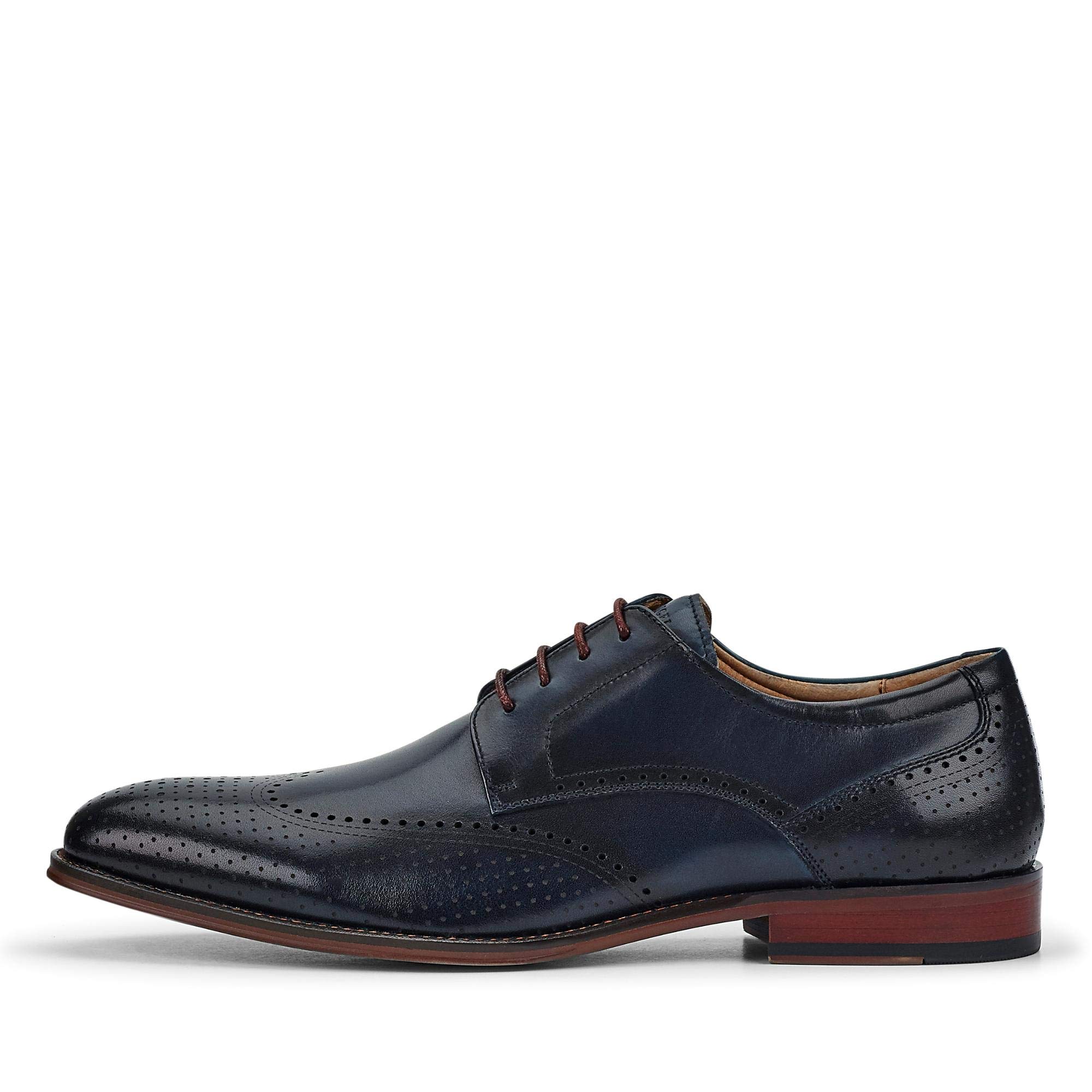 DIGEL Selleng Herren Business Schuhe | Echtleder Derbys mit Brogue-Muster, Elegante Schnürschuhe für Büro, Hochzeit, Festliche Anlässe | Größe 44 EU